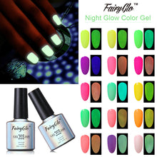 Load image into Gallery viewer, FairyGlo 10ML UV Gel Nail Polish Night Glow Fluorescent Soak Off Gel Polish Semi Permanent Paint Gellak Luminous Varnish Enamel