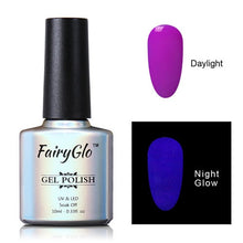 Load image into Gallery viewer, FairyGlo 10ML UV Gel Nail Polish Night Glow Fluorescent Soak Off Gel Polish Semi Permanent Paint Gellak Luminous Varnish Enamel