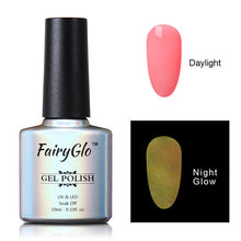 Load image into Gallery viewer, FairyGlo 10ML UV Gel Nail Polish Night Glow Fluorescent Soak Off Gel Polish Semi Permanent Paint Gellak Luminous Varnish Enamel