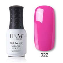 Load image into Gallery viewer, HNM 8ml Blue Red Pink Green Yellow Color Gel Nail Polish UV LED Lamp Semi Permanent Varnish Hybird Base Top Primer Manicure