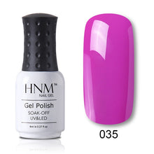 Load image into Gallery viewer, HNM 8ml Blue Red Pink Green Yellow Color Gel Nail Polish UV LED Lamp Semi Permanent Varnish Hybird Base Top Primer Manicure