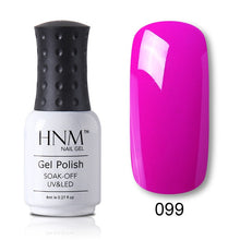 Load image into Gallery viewer, HNM 8ml Blue Red Pink Green Yellow Color Gel Nail Polish UV LED Lamp Semi Permanent Varnish Hybird Base Top Primer Manicure
