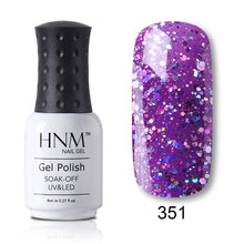 Load image into Gallery viewer, HNM 8ml Blue Red Pink Green Yellow Color Gel Nail Polish UV LED Lamp Semi Permanent Varnish Hybird Base Top Primer Manicure