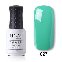 Load image into Gallery viewer, HNM 8ml Blue Red Pink Green Yellow Color Gel Nail Polish UV LED Lamp Semi Permanent Varnish Hybird Base Top Primer Manicure