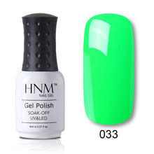 Load image into Gallery viewer, HNM 8ml Blue Red Pink Green Yellow Color Gel Nail Polish UV LED Lamp Semi Permanent Varnish Hybird Base Top Primer Manicure