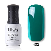 Load image into Gallery viewer, HNM 8ml Blue Red Pink Green Yellow Color Gel Nail Polish UV LED Lamp Semi Permanent Varnish Hybird Base Top Primer Manicure
