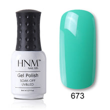 Load image into Gallery viewer, HNM 8ml Blue Red Pink Green Yellow Color Gel Nail Polish UV LED Lamp Semi Permanent Varnish Hybird Base Top Primer Manicure