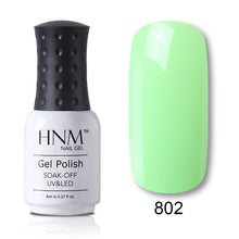 Load image into Gallery viewer, HNM 8ml Blue Red Pink Green Yellow Color Gel Nail Polish UV LED Lamp Semi Permanent Varnish Hybird Base Top Primer Manicure