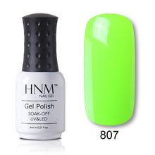 Load image into Gallery viewer, HNM 8ml Blue Red Pink Green Yellow Color Gel Nail Polish UV LED Lamp Semi Permanent Varnish Hybird Base Top Primer Manicure