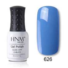Load image into Gallery viewer, HNM 8ml Blue Red Pink Green Yellow Color Gel Nail Polish UV LED Lamp Semi Permanent Varnish Hybird Base Top Primer Manicure