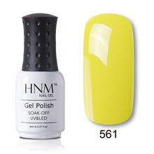 Load image into Gallery viewer, HNM 8ml Blue Red Pink Green Yellow Color Gel Nail Polish UV LED Lamp Semi Permanent Varnish Hybird Base Top Primer Manicure